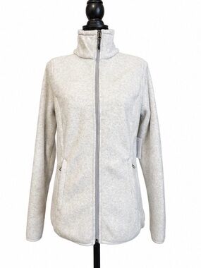 Women's Medium Light Gray Full-Zip Fleece Jacket